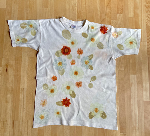 Bavlněné tričko ecoprint — foto 3
