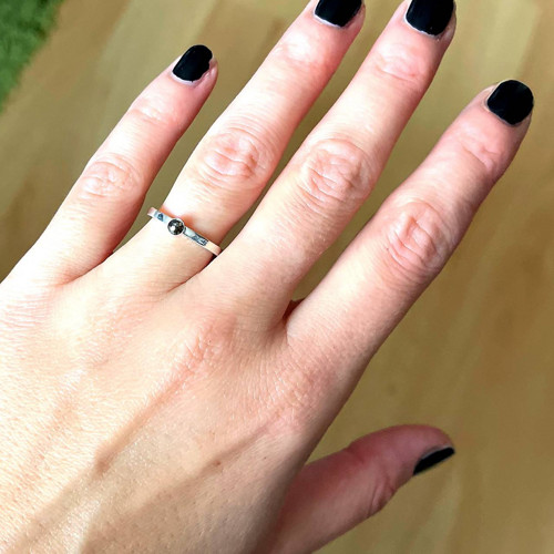 Stříbrný prsten s hnědým diamantem E019 — foto 3