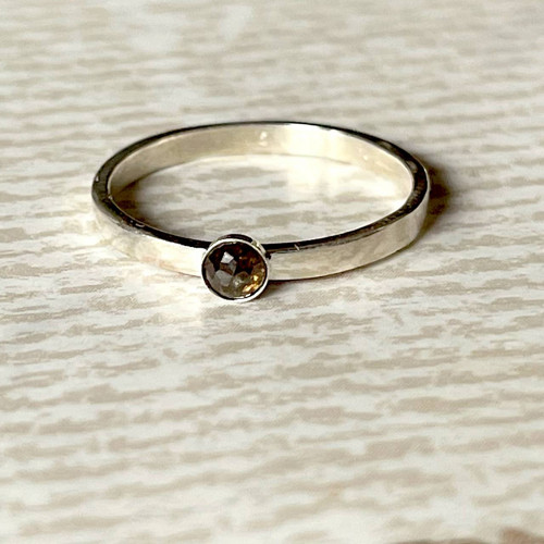 Stříbrný prsten s hnědým diamantem E019 — foto 6