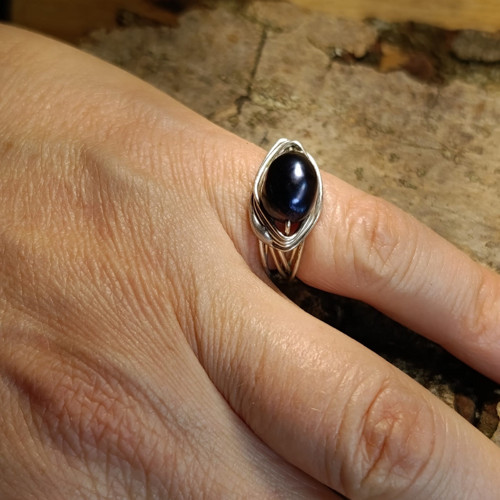 Prsten Černá Perla obvod 54,5mm — foto 2