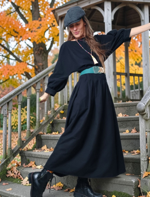 Halenka flanelová zimní černá — foto 3