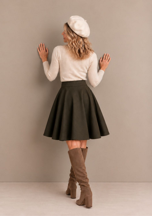Manšestrová Kolová - Tmavá Khaki — foto 2