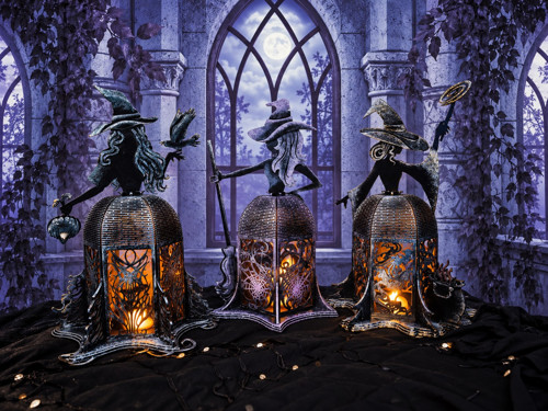 Halloweenský svícen - čarodějnice s hůlkou — foto 2