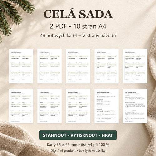 Vánoční pantomima pro rodiny | 48 karet PDF — foto 4