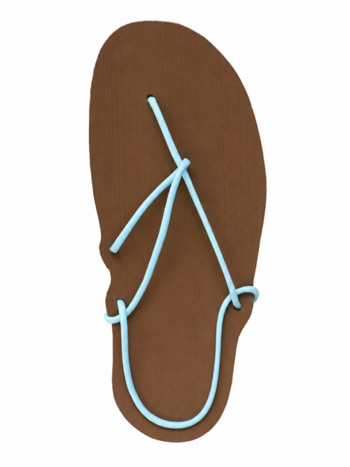 Sandály (hnědá x pastel blue) — foto 2