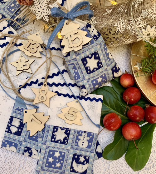 Adventní kalendář modrý se stříbrem — foto 4