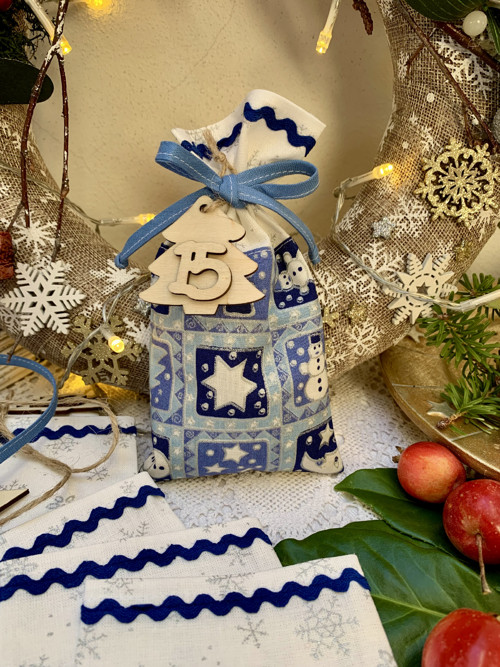 Adventní kalendář modrý se stříbrem — foto 5