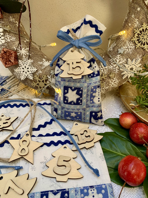 Adventní kalendář modrý se stříbrem — foto 3