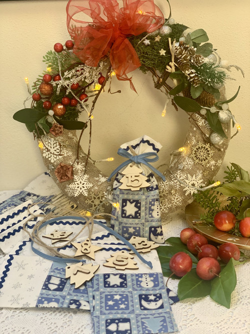Adventní kalendář modrý se stříbrem — foto 2