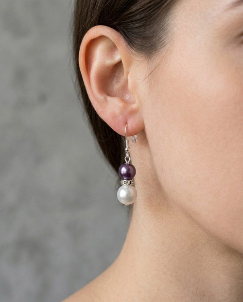 Náušnice Purpurová Elegance — foto 4