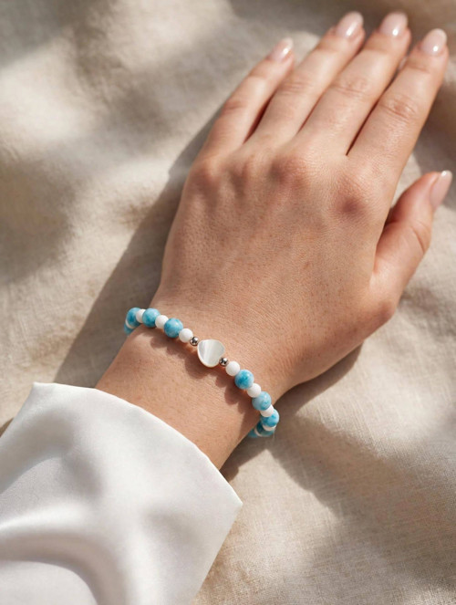Luxusní náramek larimar (imitace) — foto 2