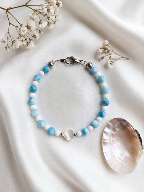Luxusní náramek larimar (imitace) — foto 4