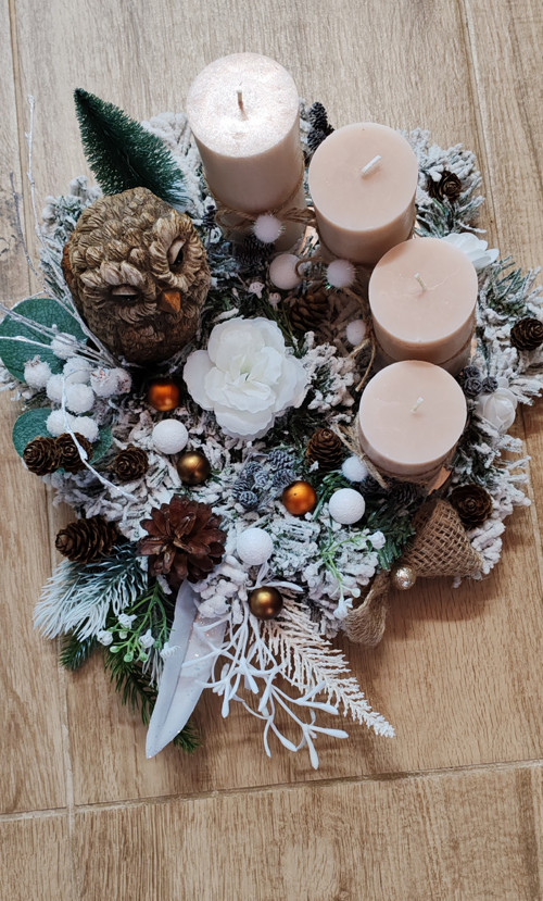 Trvanlivý adventní svícen se Sovou — foto 2