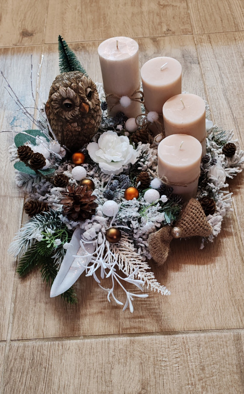 Trvanlivý adventní svícen se Sovou — foto 3