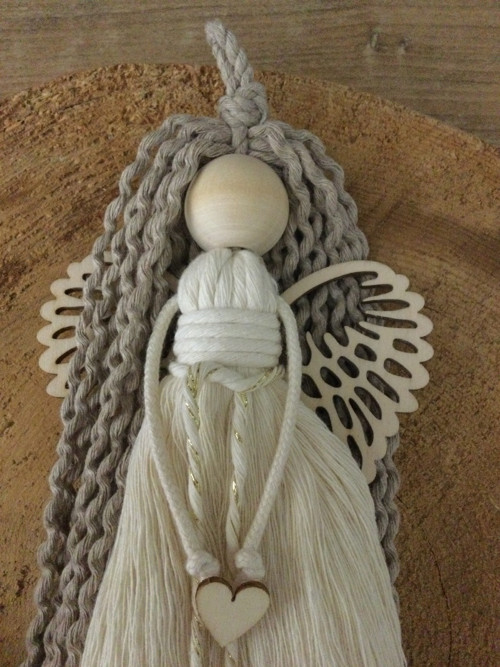 Macrame andělka v boho stylu - srdce ANDĚL STRÁŽNÝ — foto 2