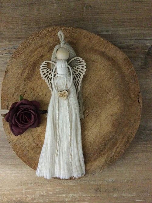 Macrame andělka v boho stylu - srdce ANDĚL STRÁŽNÝ — foto 3