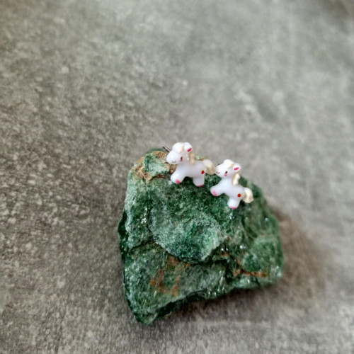 Náušnice koník bílý — foto 2