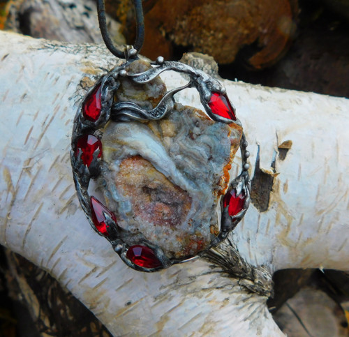 Náhrdelník hadí achát...Čarodějný amulet... — foto 5