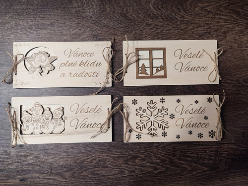 Dřevěná obálka na peníze / voucher - vločka — foto 4