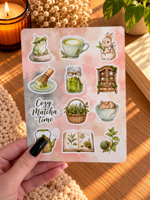 Samolepky do diáře a plánovače - Cozy Matcha — foto 3