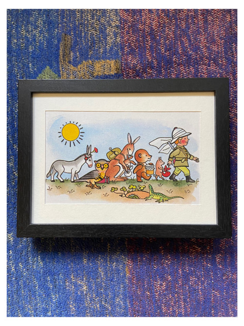 Vintage ilustrace Pú na cestě v rámečku — foto 2