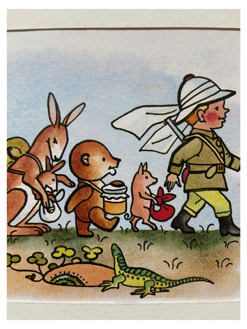 Vintage ilustrace Pú na cestě v rámečku — foto 3