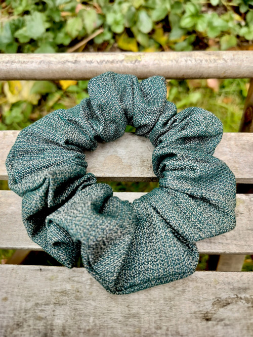 Bavlněná scrunchies gumička - zelená — foto 3