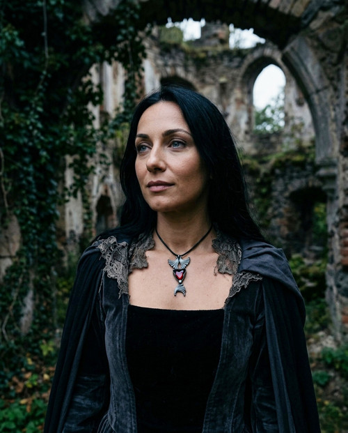 Vampiresa...šperk krvavě rudé sklo... — foto 3