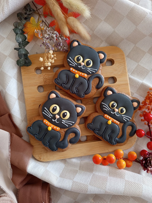 Halloweenský perníček černá kočka — foto 2