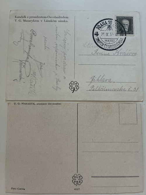 2 pohlednice T.G.Masaryk — foto 2