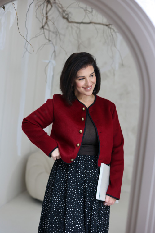 VLNENÁ BUNDA burgundy — foto 3