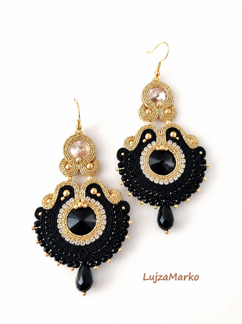 Leandra soutache / sutaš náušnice — foto 2