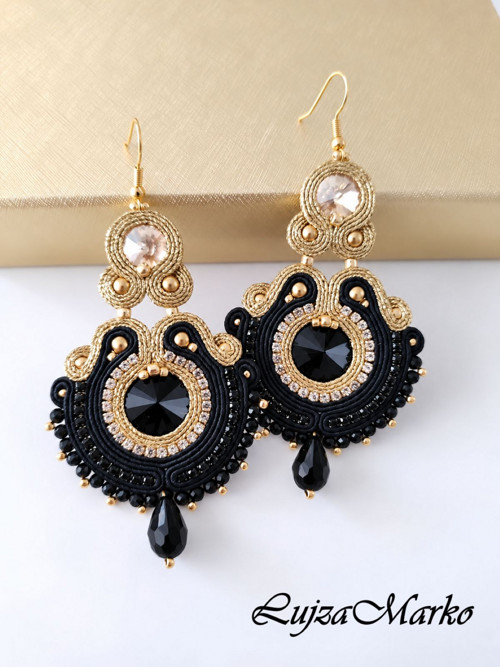 Leandra soutache / sutaš náušnice — foto 3