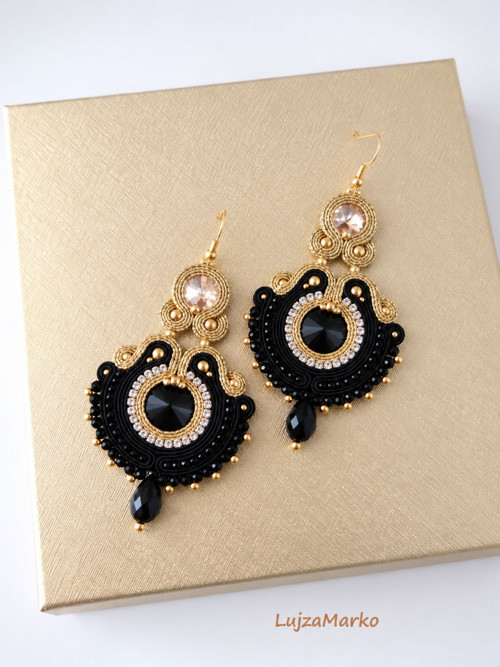Leandra soutache / sutaš náušnice — foto 4