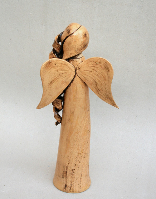 Velký keramický anděl hnědý 40 cm — foto 5
