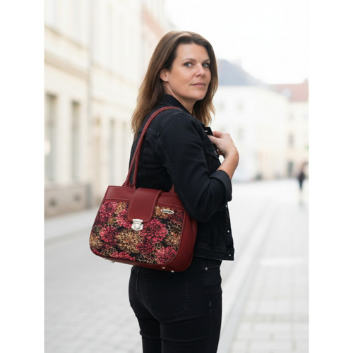 Velká kabelka Lemi Batik – vínová — foto 2