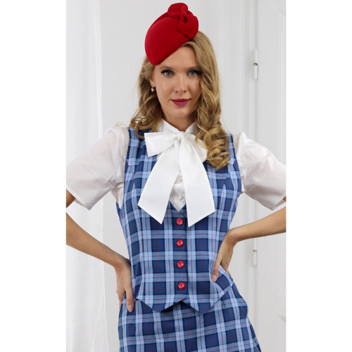 Wilma - károvaný kostým, modrý — foto 5
