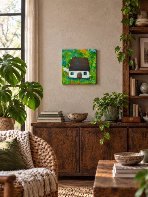 Originální obraz: Domov - 20x20cm — foto 5