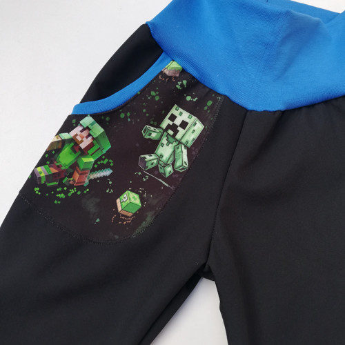 Softshell. kalhoty S BERÁNKEM - MINECRAFT - kapsa — foto 4