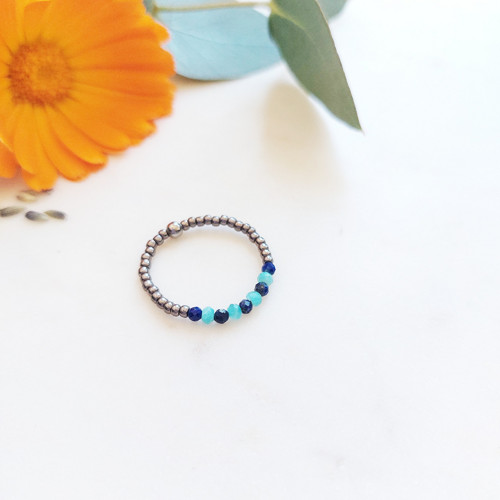 Minerálový prstýnek | lapis lazuli a amazonit — foto 5