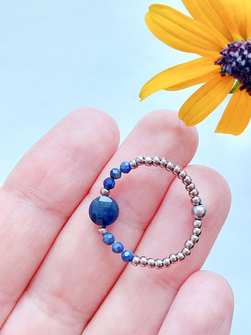 Minerálový prstýnek | lapis lazuli a amazonit — foto 4