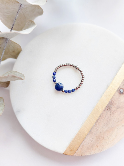 Minerálový prstýnek | lapis lazuli a amazonit — foto 2