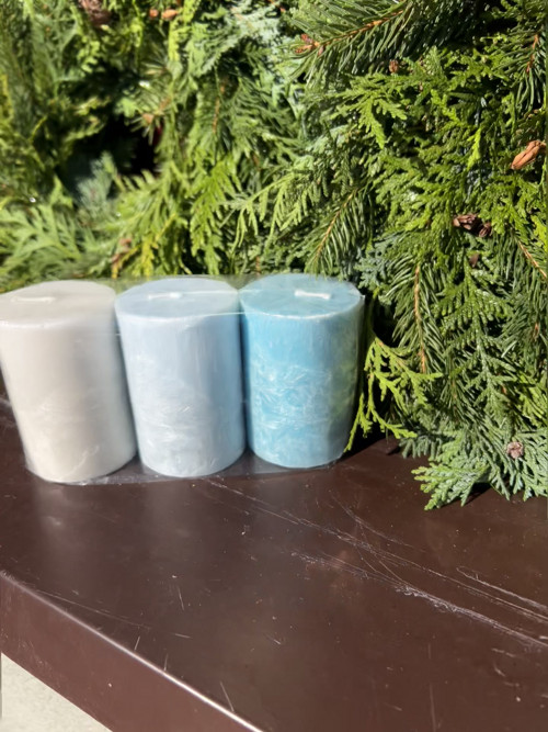 Palmové svíčky 3ks ø5,6 ↑8cm - 2 + 1zdarma — foto 2