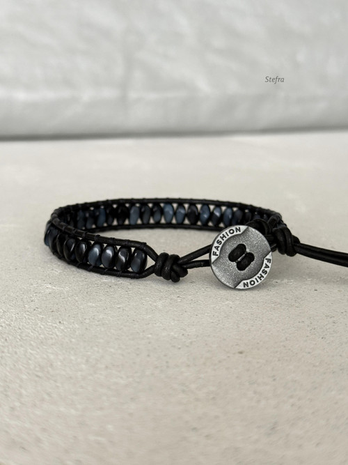 Kožený wrap náramek - Soft shadow 2 — foto 4