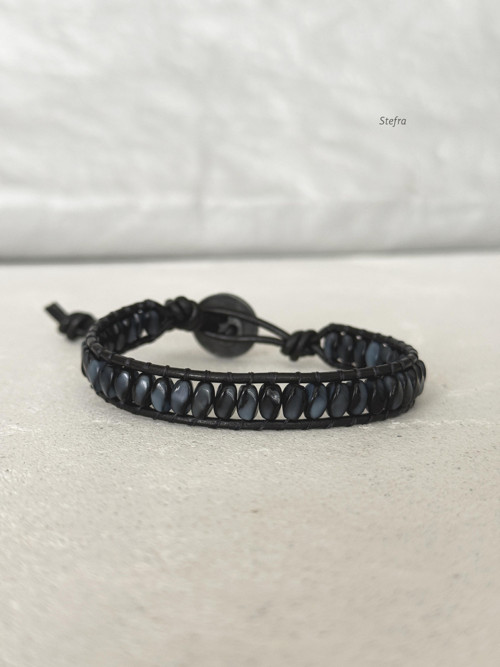 Kožený wrap náramek - Soft shadow 2 — foto 3