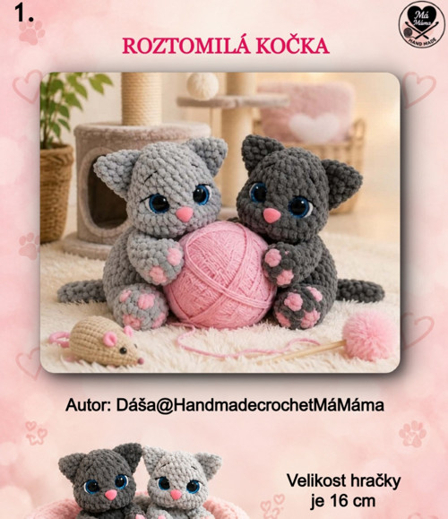 Návod háčkovaná roztomilá kočička — foto 4