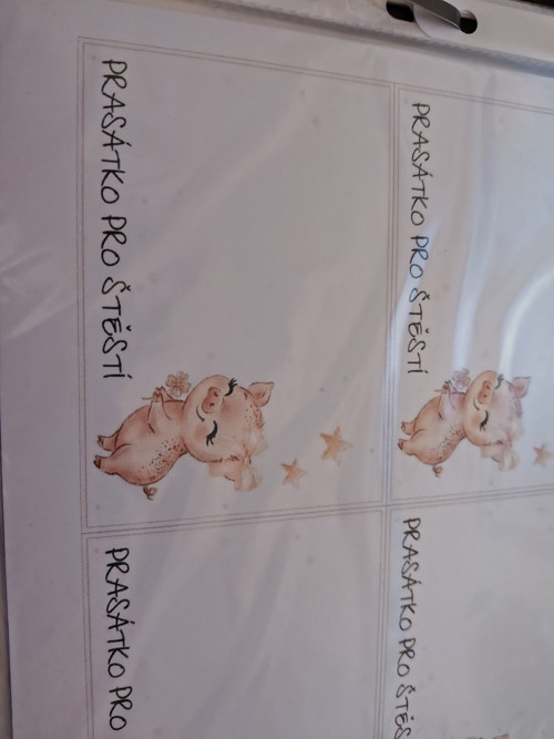 Kartičky Prasátko pro štěstí - arch 8 ks — foto 2