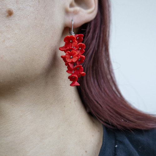 Náušnice - rudá — foto 4