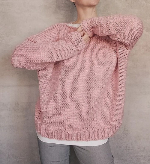 Hebký hřejivý basic svetr pudrový — foto 3