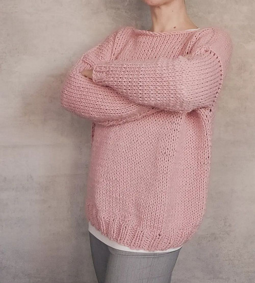 Hebký hřejivý basic svetr pudrový — foto 4
